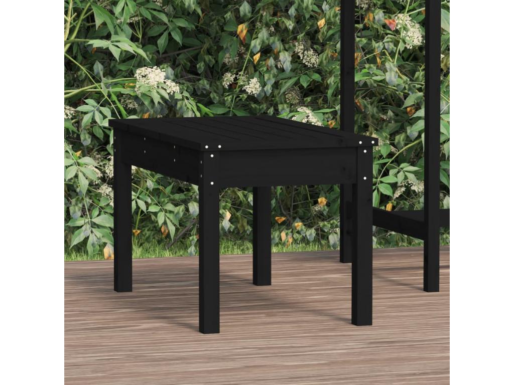 Black Solid Wood Bench, 80 x 44 x 45 cm