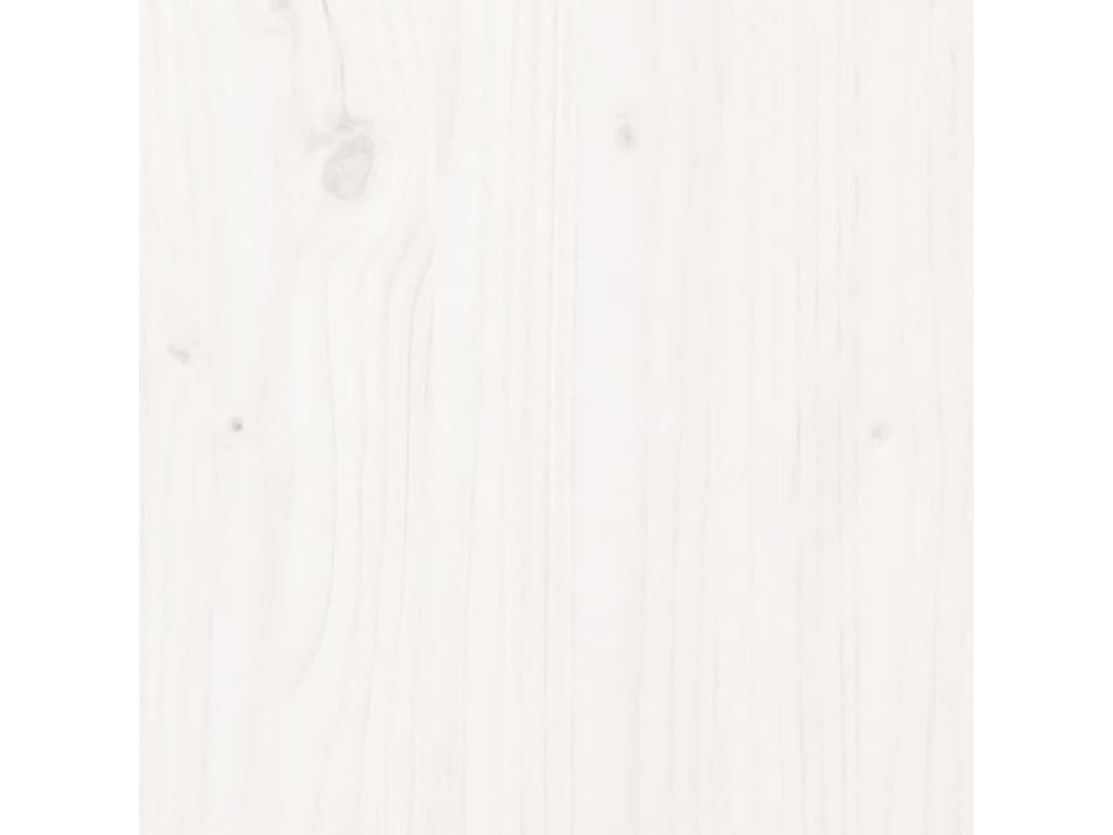 White Solid Wood Bed, 206 x 4 x 100 cm