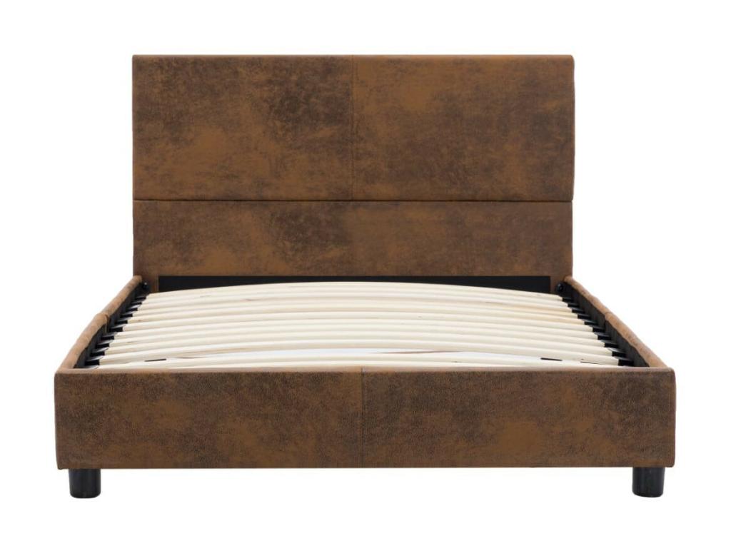 Natural Faux Leather Bed, 100 x 200 cm