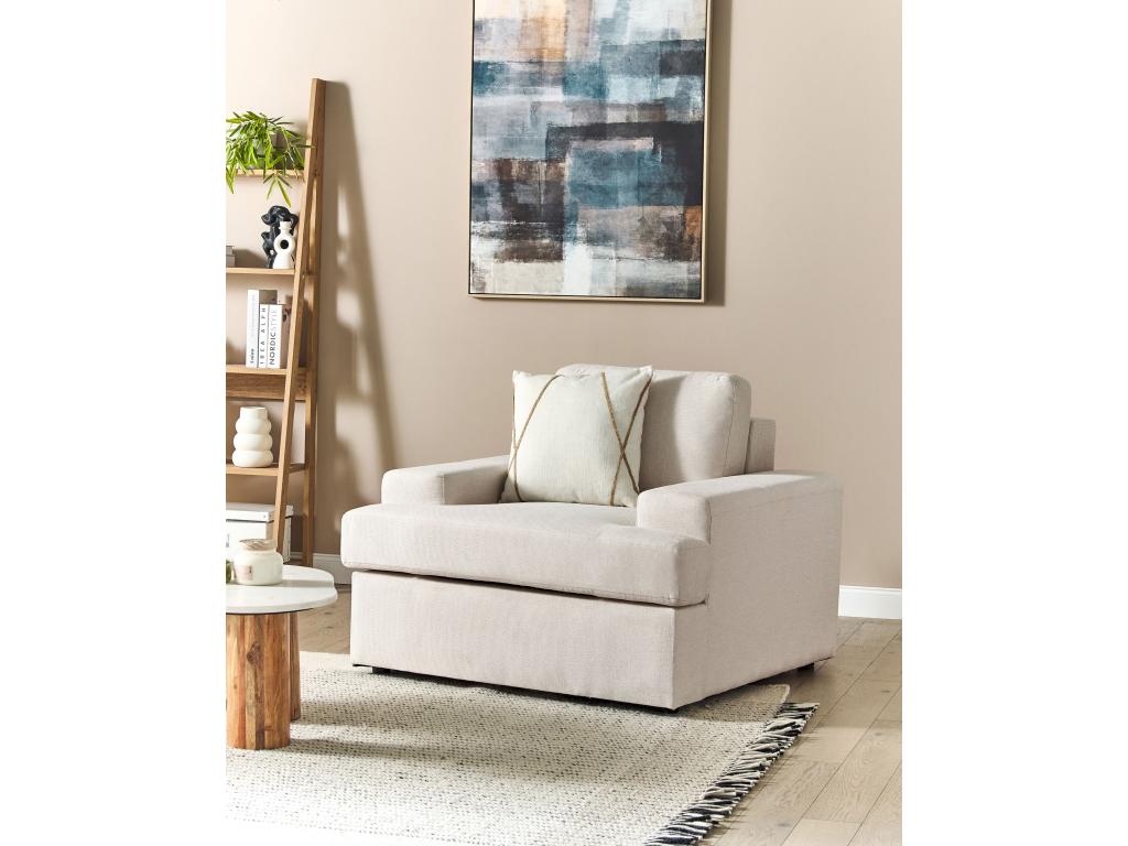 Beige Fabric Accent Chair