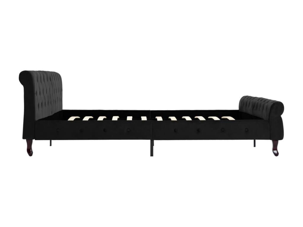 Black Velvet Bed Frame, 200 x 200 cm