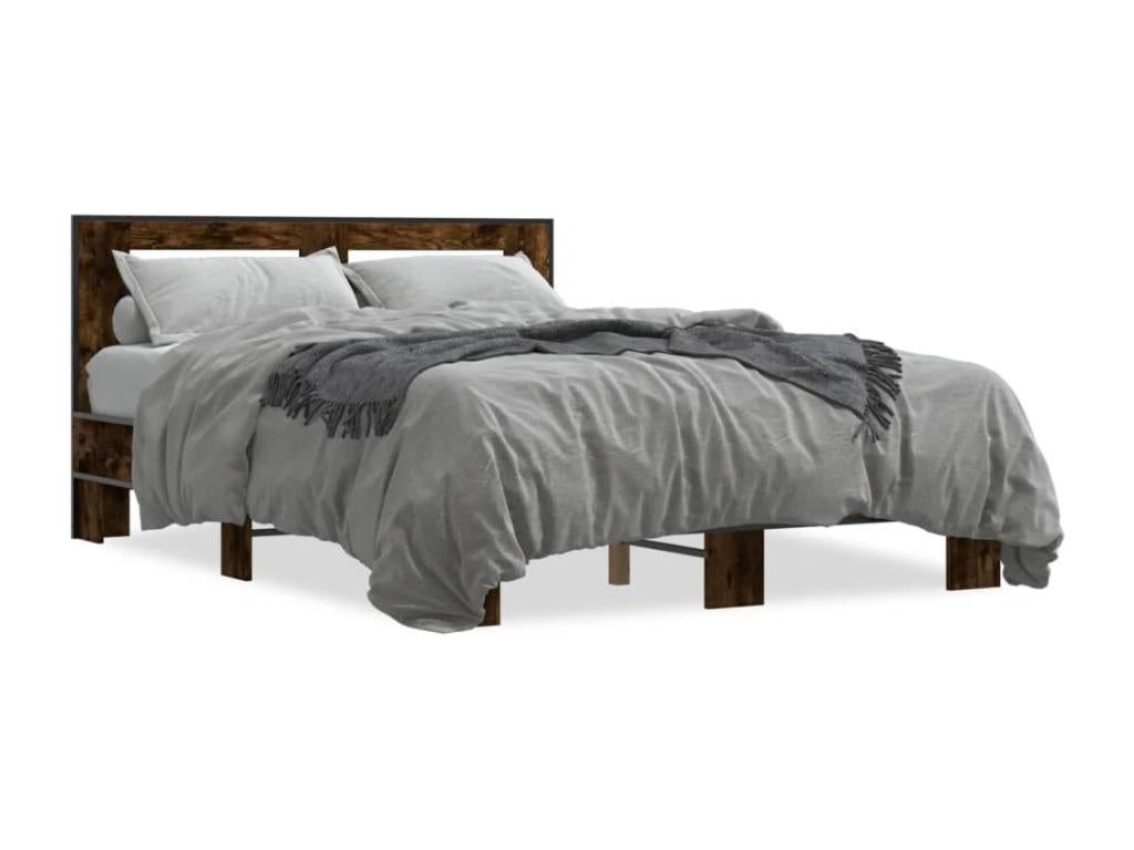 Brown Engineered Wood Bed Frame, 135 x 190 cm
