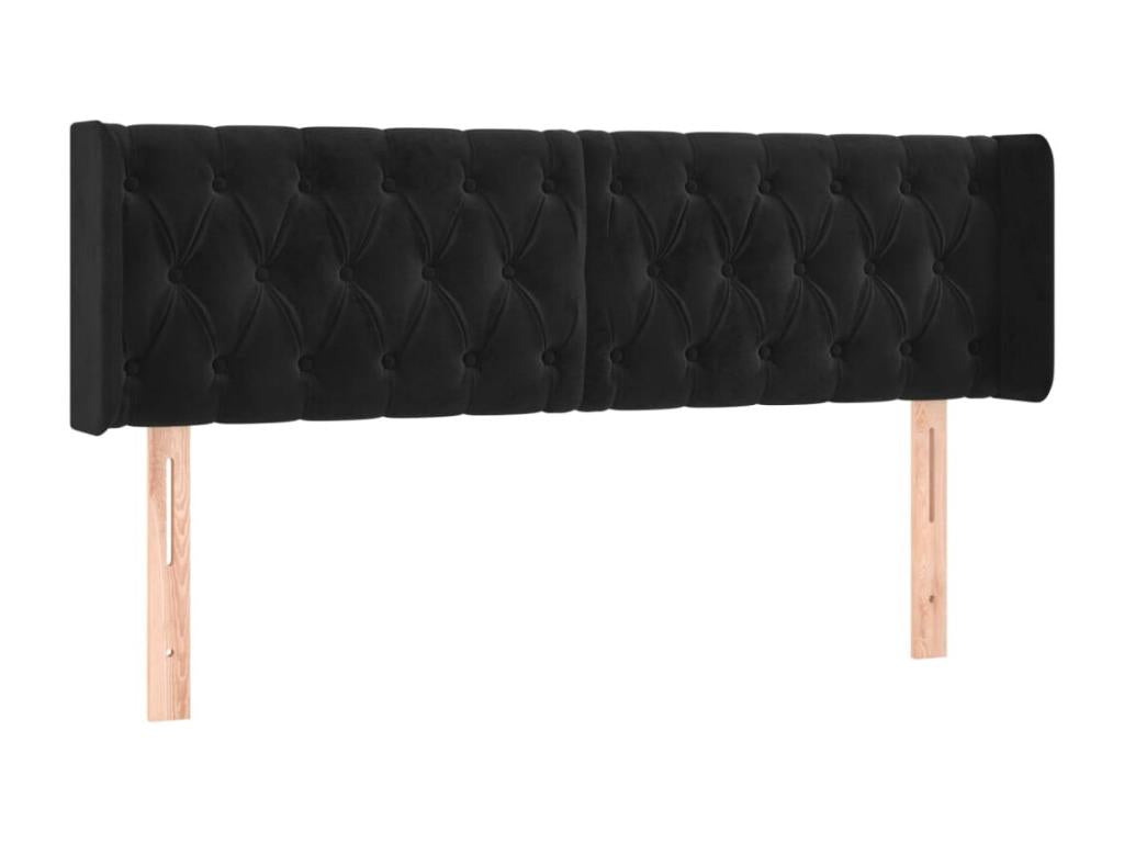 Black Velvet Bed, 147 x 16 x 78 cm