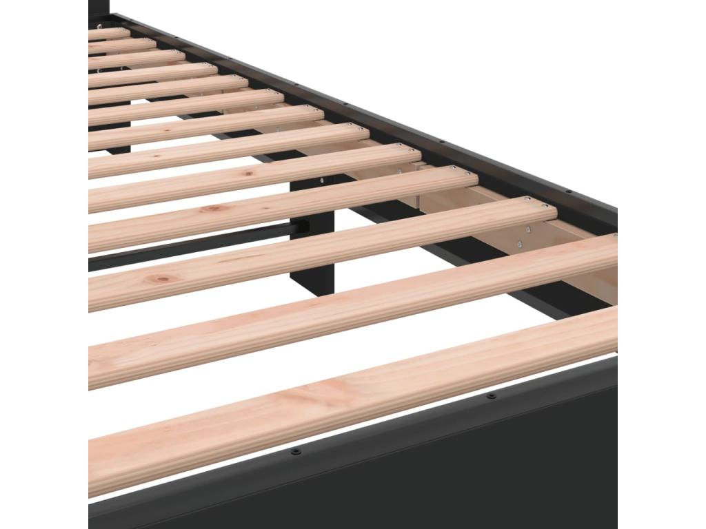 Black Engineered Wood Bed Frame, 150 x 200 cm