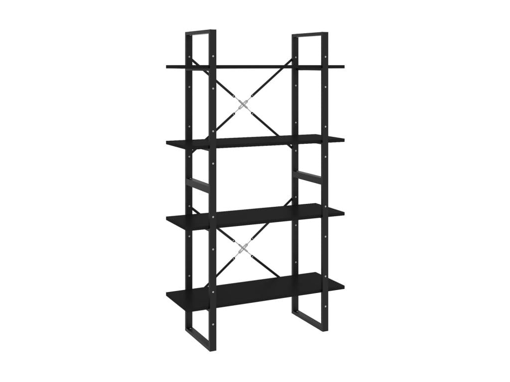 Black Engineered Wood Bookcase, 80 x 30 x 140 cm