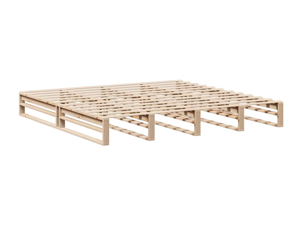 Brown Pine Wood Bed Frame, 200 x 200 cm - dlz1766580933461