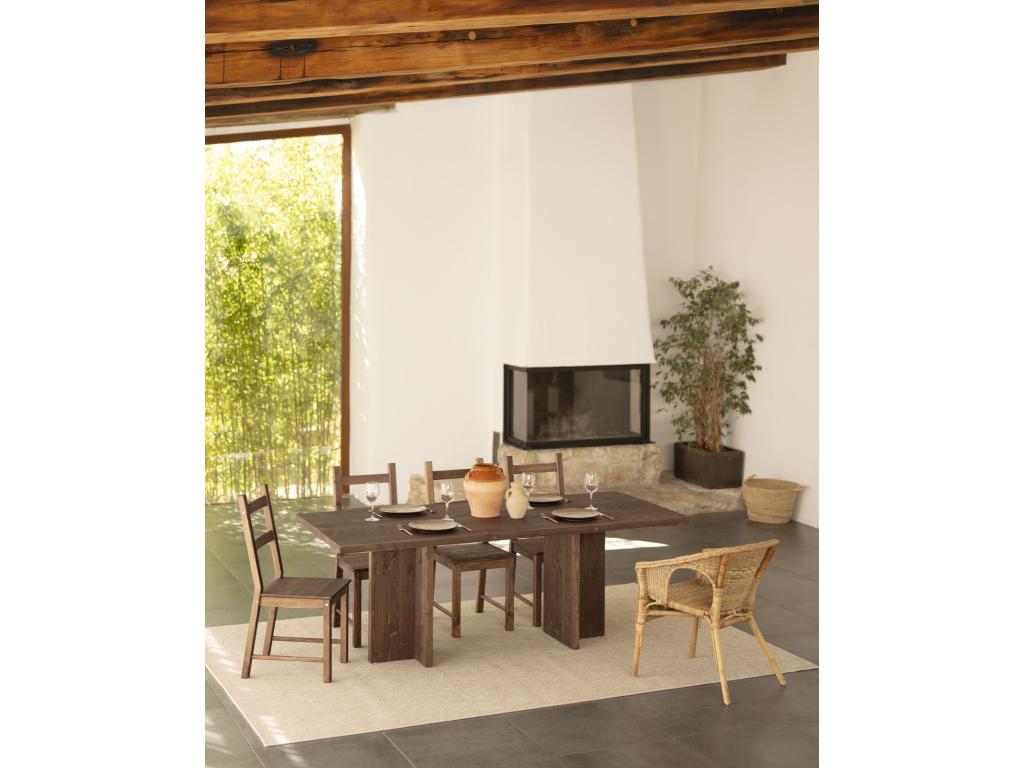 Brown Solid Wood Dining Table, 180 x 75 cm