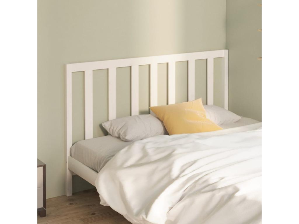 White Solid Wood Bed, 166 x 4 x 100 cm