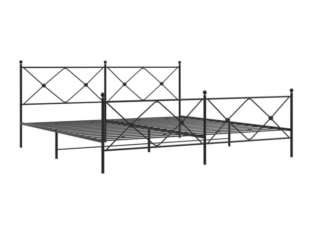 Black Metal Bed Frame, 200 x 200 cm