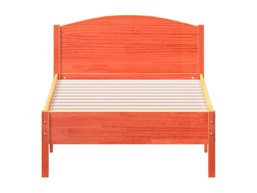 Brown Pine Wood Bed Frame, 75 x 190 cm