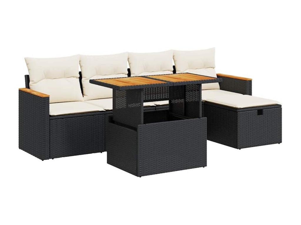 Black Woven Resin Wicker Outdoor Furniture Set - dlz1766580509643