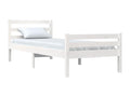 White Solid Wood Bed Frame, 90 x 190 cm