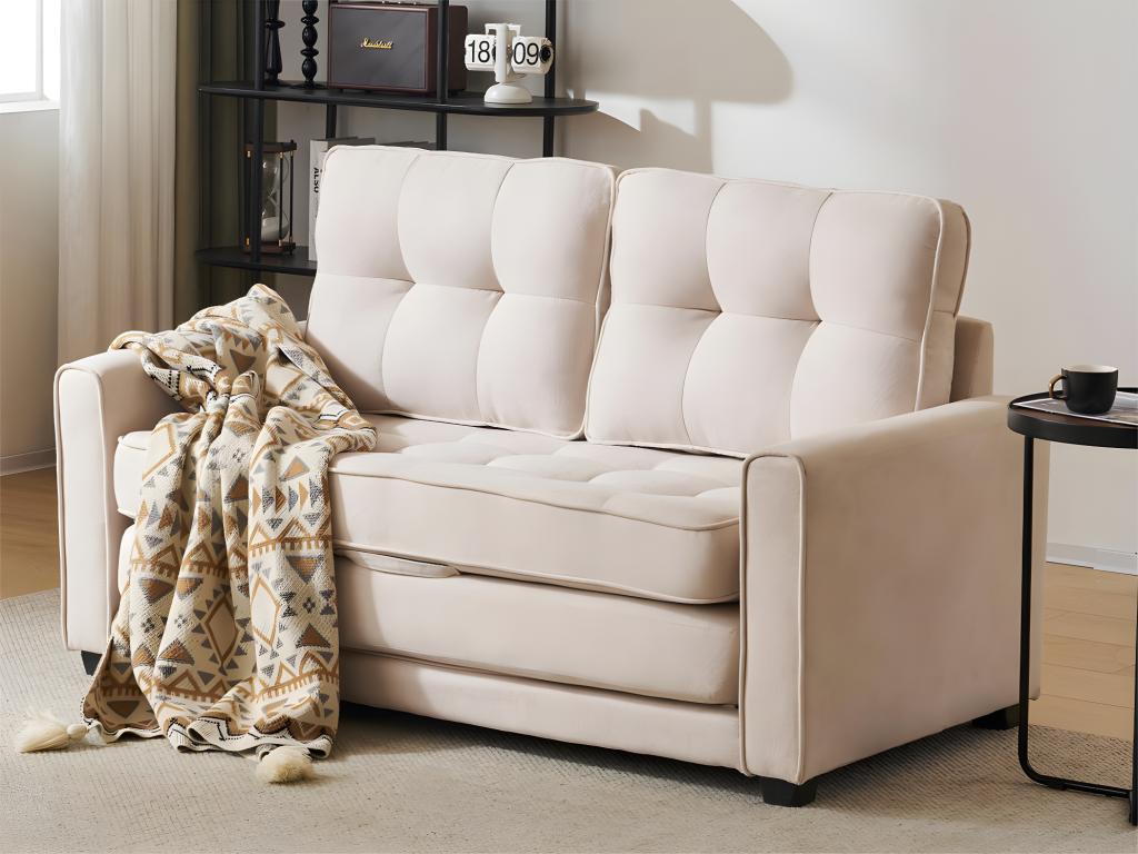 Beige Fabric Sofa Bed - dlz1766580619951
