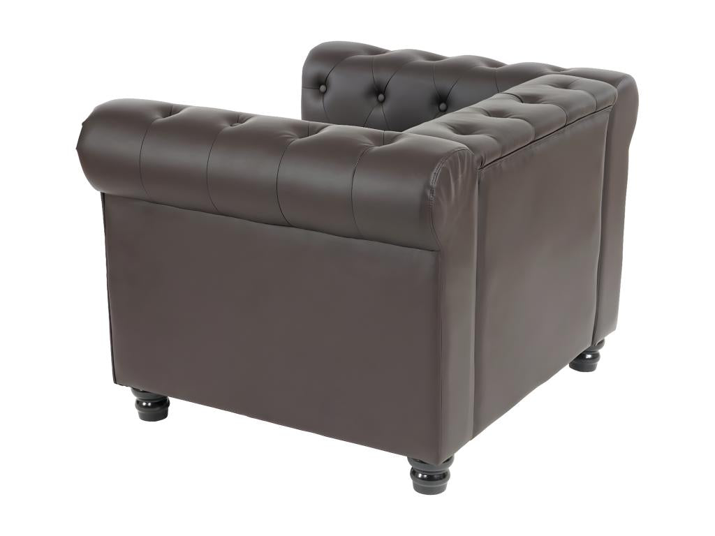 Brown Faux Leather Accent Chair