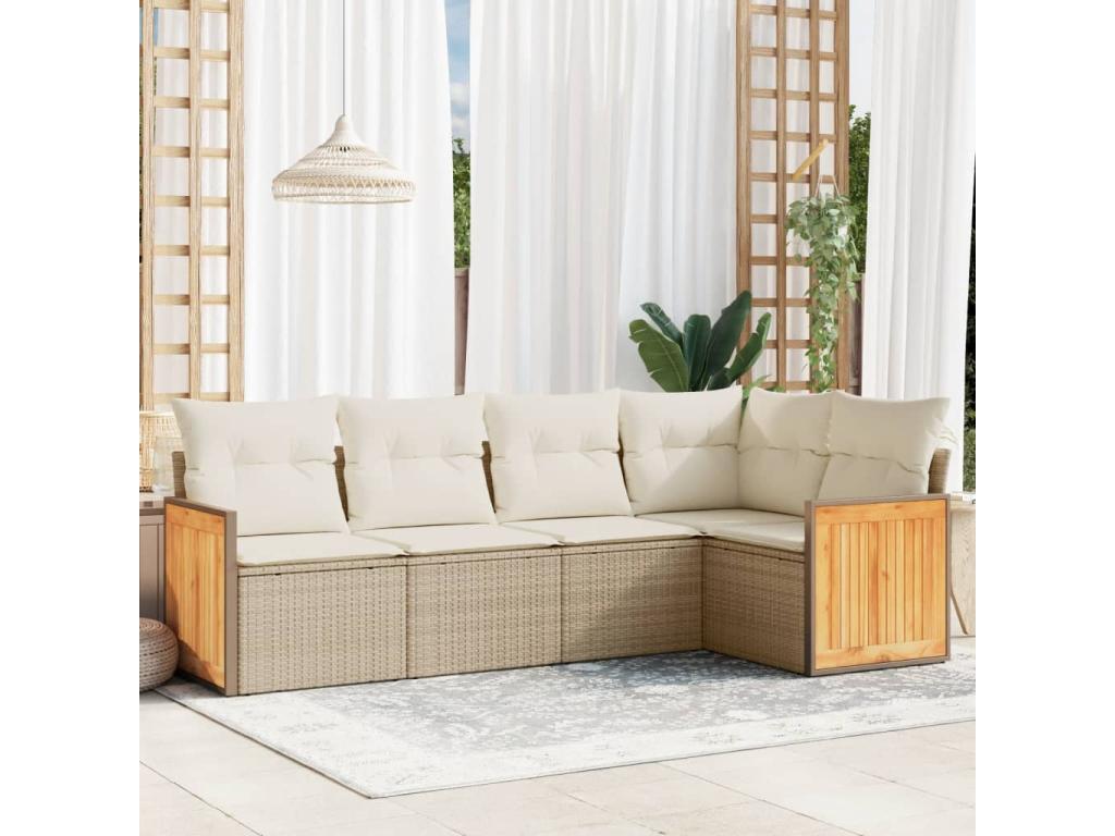 Beige Woven Resin Wicker Outdoor Furniture Set - dlz1766580578454