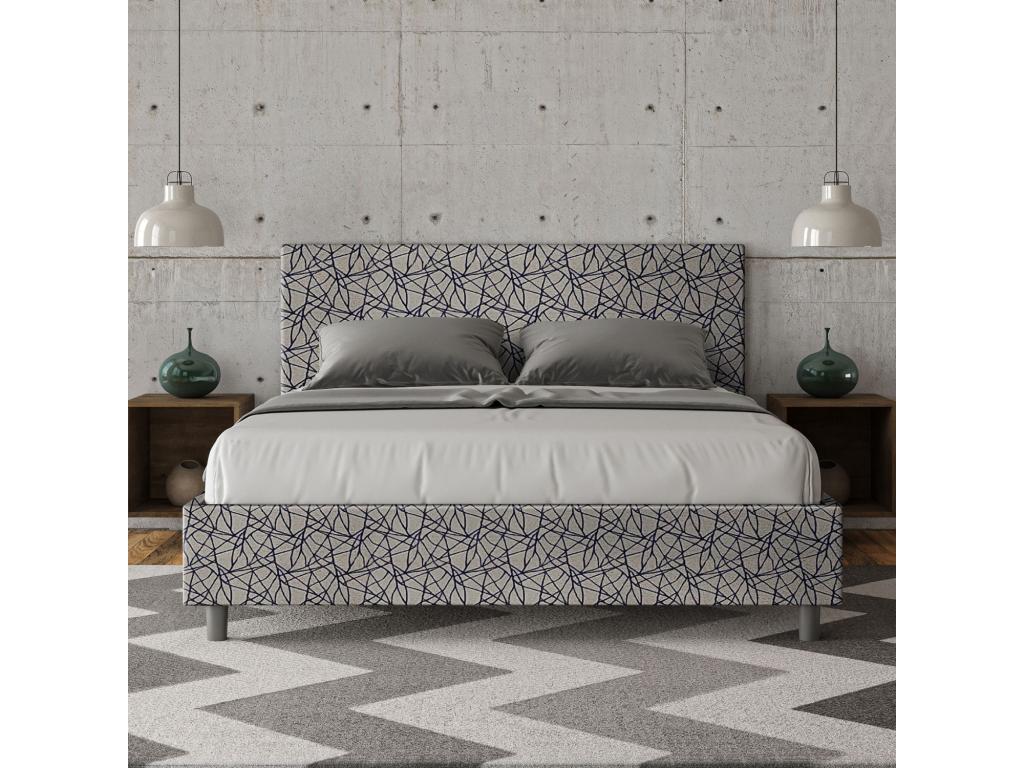 Blue Fabric Bed, 160 x 190 cm