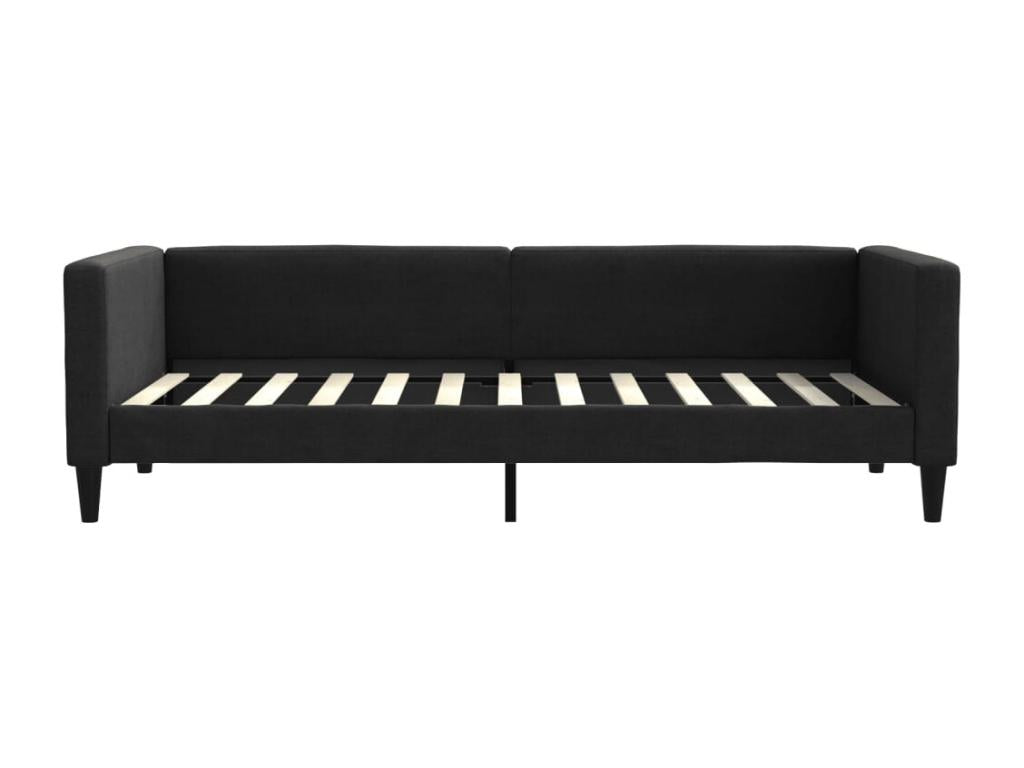 Black Fabric Bed, 90 x 200 cm