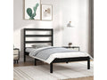 Black Pine Wood Bed Frame, 100 x 200 cm
