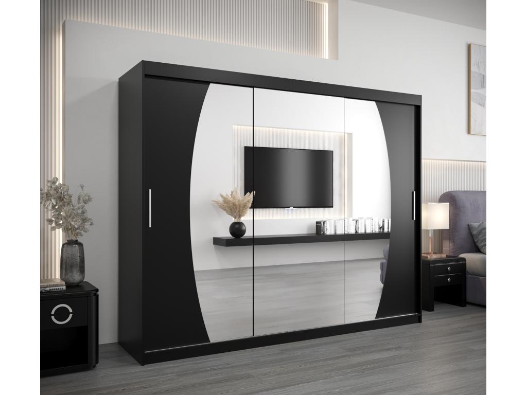 Black Wardrobe, 250 x 62 x 200 cm - dlz1766580488293