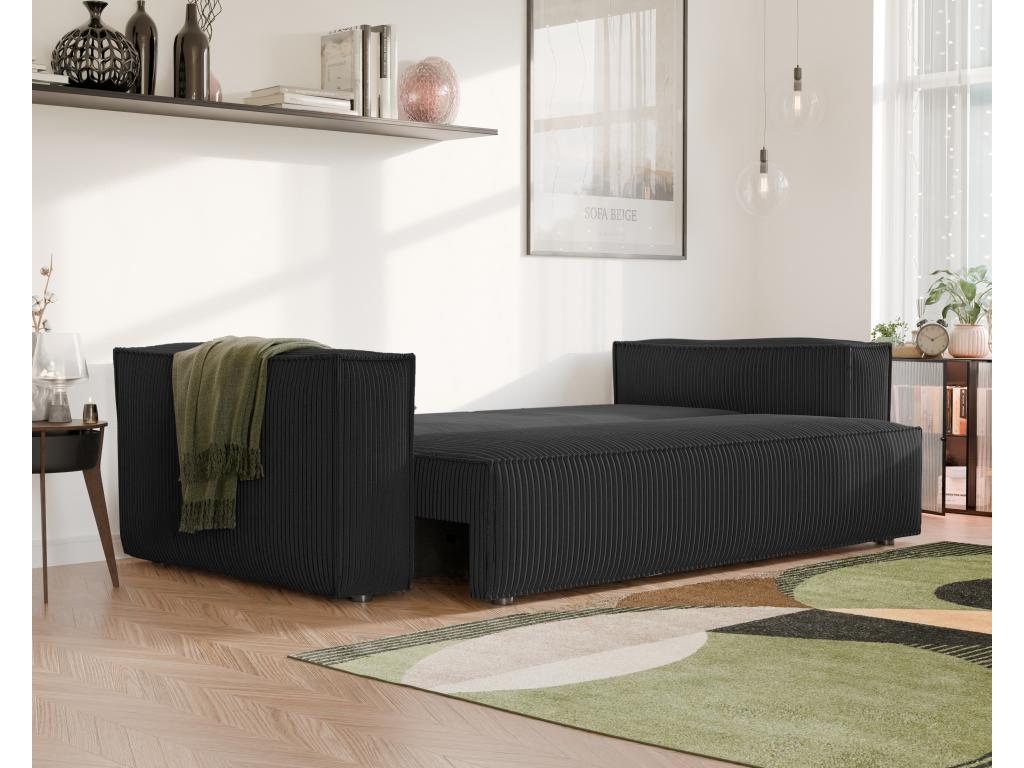 Black Fabric Sofa Bed - dlz1766581086895