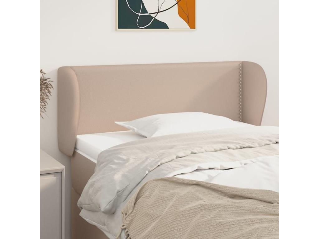 Brown Faux Leather Bed, 83 x 23 x 78 cm