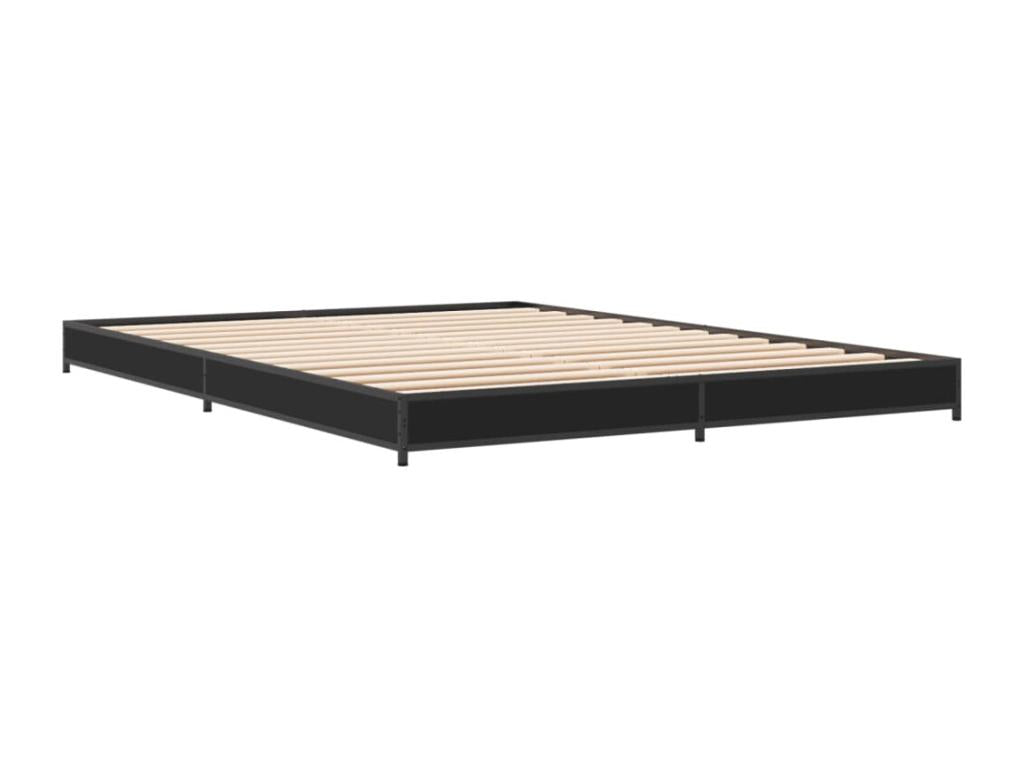 Black Engineered Wood Bed Frame, 120 x 200 cm