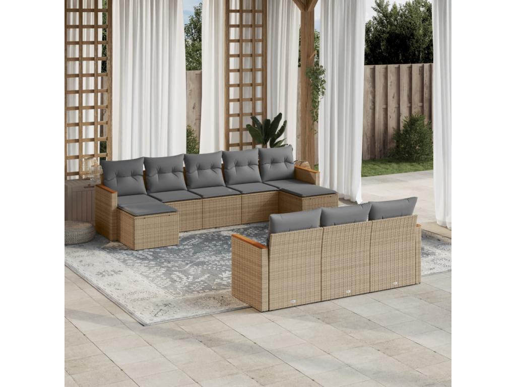 Beige Woven Resin Wicker Outdoor Furniture Set - dlz1766580299462