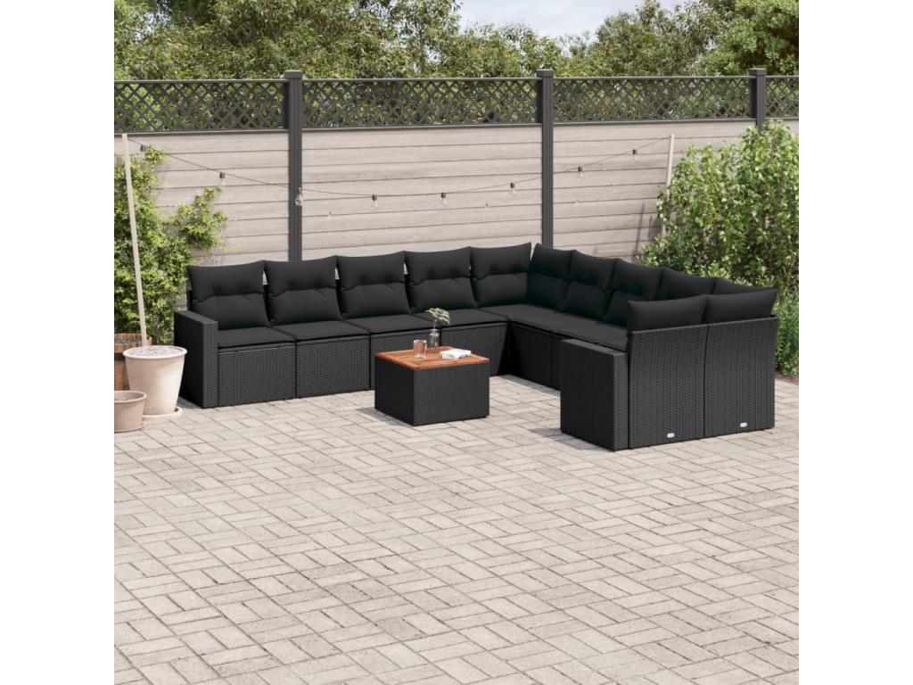 Black Woven Resin Wicker Outdoor Furniture Set - dlz1766580655127