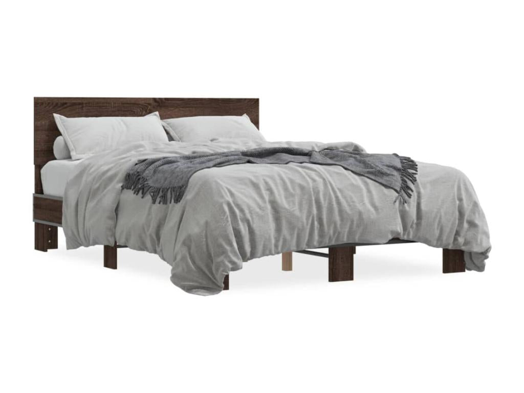 Brown Engineered Wood Bed Frame, 120 x 190 cm