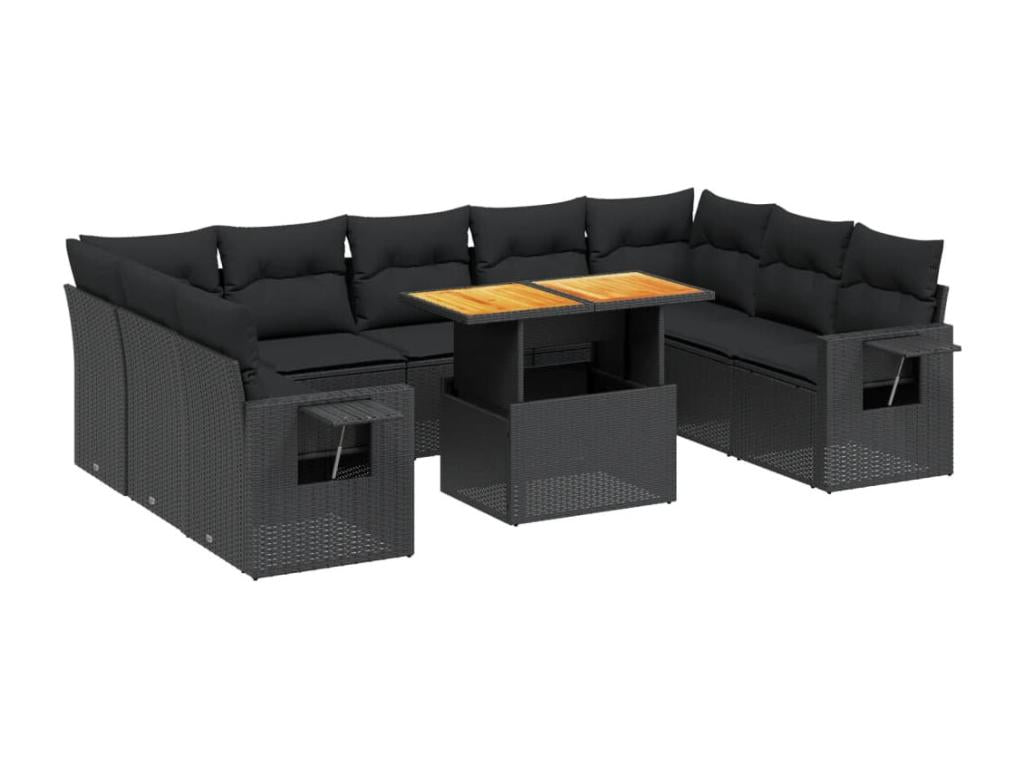 Black Woven Resin Wicker Outdoor Furniture Set - dlz1766580447931