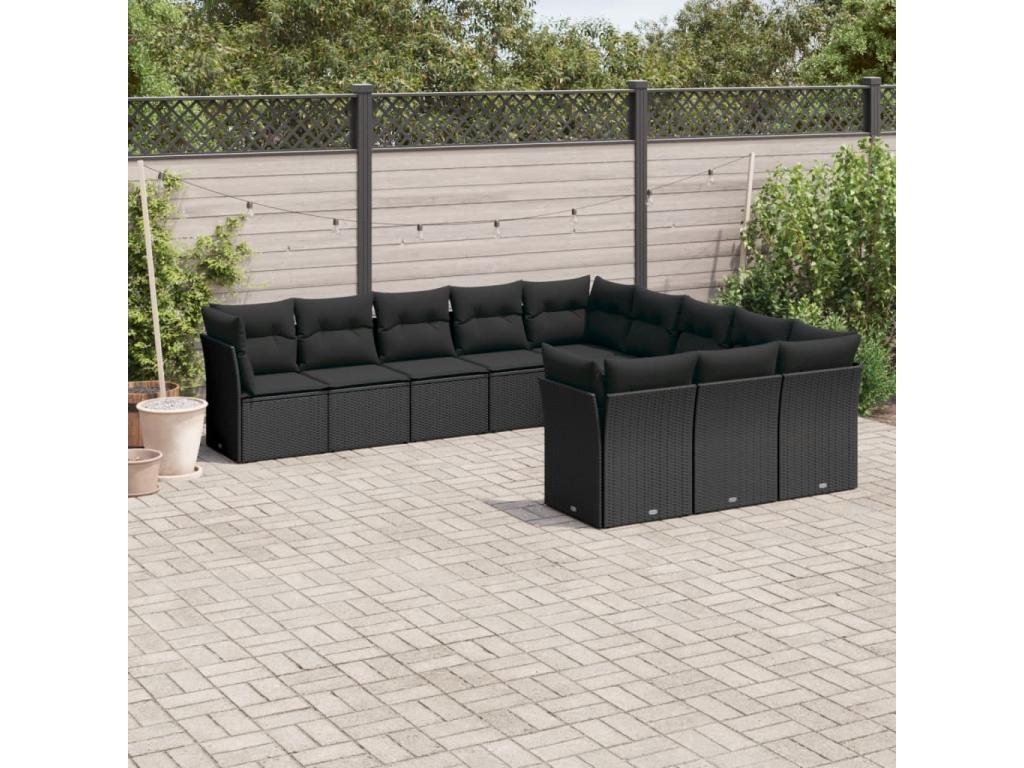 Black Woven Resin Wicker Outdoor Furniture Set - dlz1766580492426