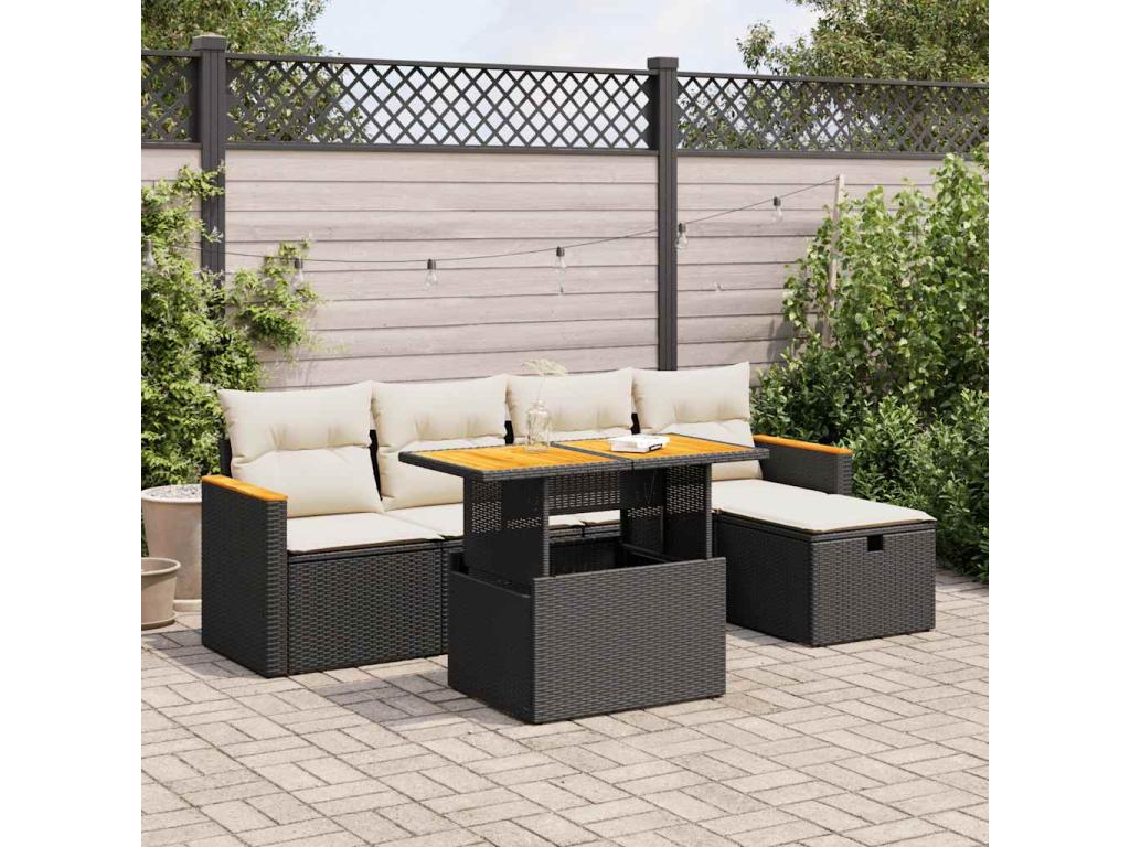 Black Woven Resin Wicker Outdoor Furniture Set - dlz1766580509643