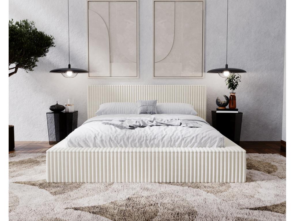 Beige Fabric Bed, 200 x 200 cm