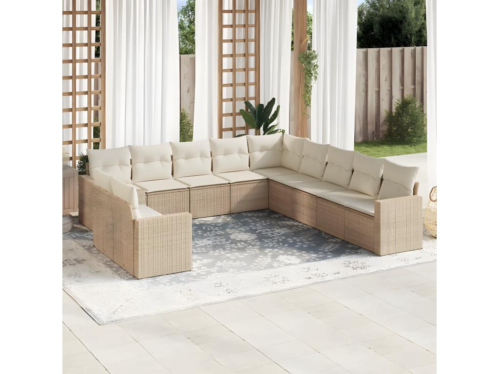 Beige Woven Resin Wicker Outdoor Furniture Set - dlz1766580927926