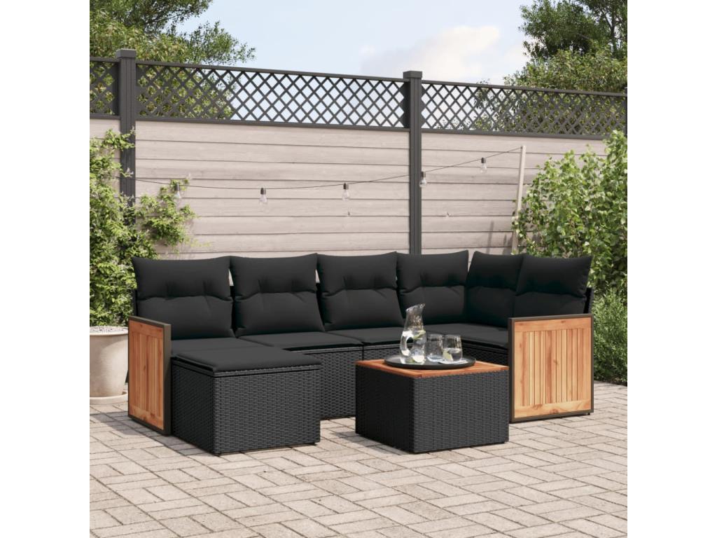 Black Woven Resin Wicker Outdoor Furniture Set - dlz1766580525102