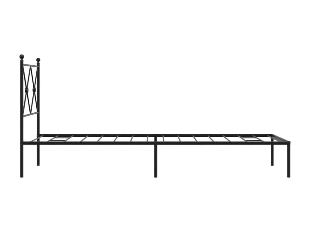 Black Metal Bed Frame, 80 x 200 cm