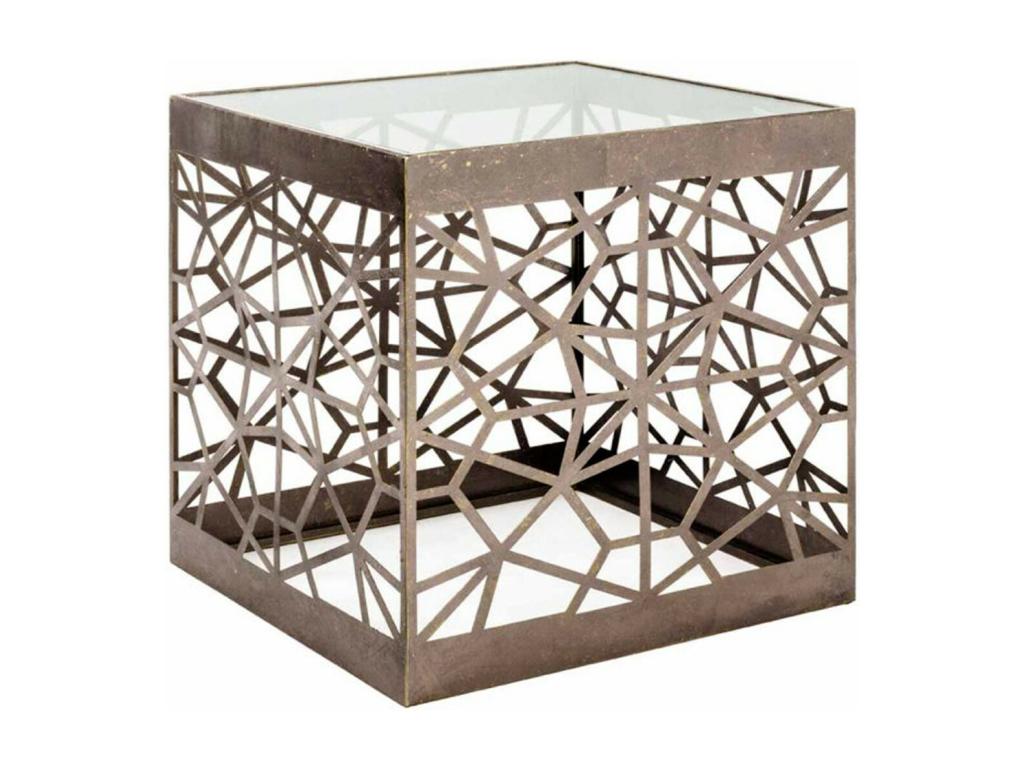 Gold Glass Side Table