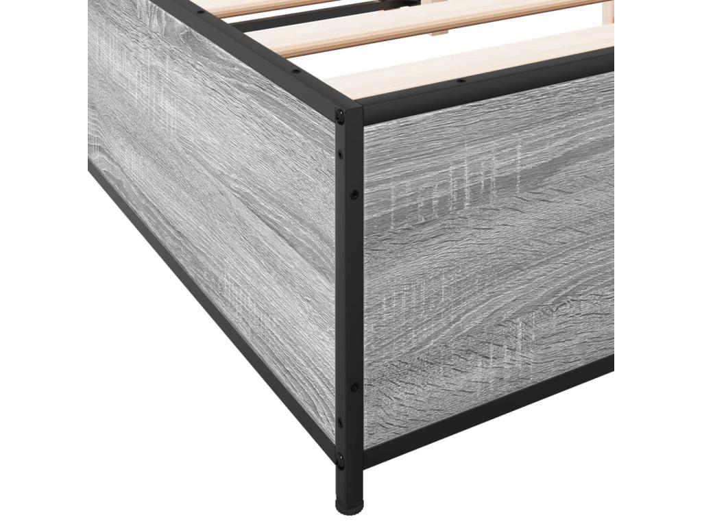 Gray Engineered Wood Bed Frame, 120 x 200 cm