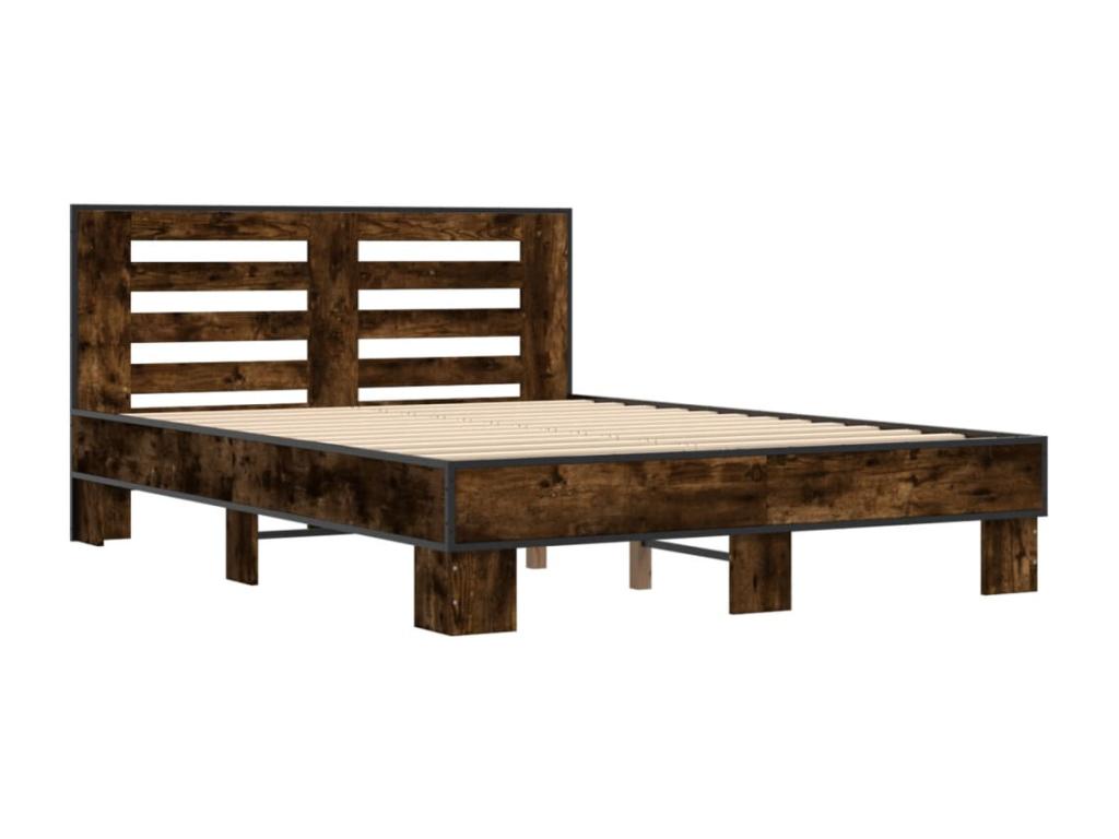 Brown Engineered Wood Bed Frame, 135 x 190 cm