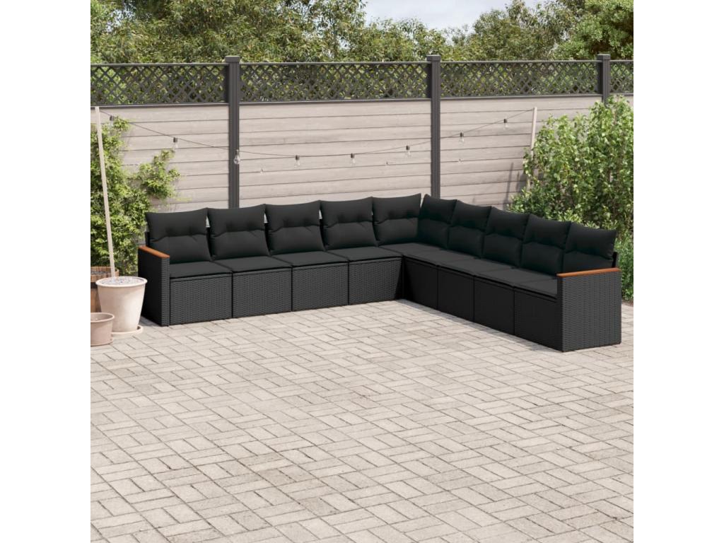 Black Woven Resin Wicker Outdoor Furniture Set - dlz1766580464075