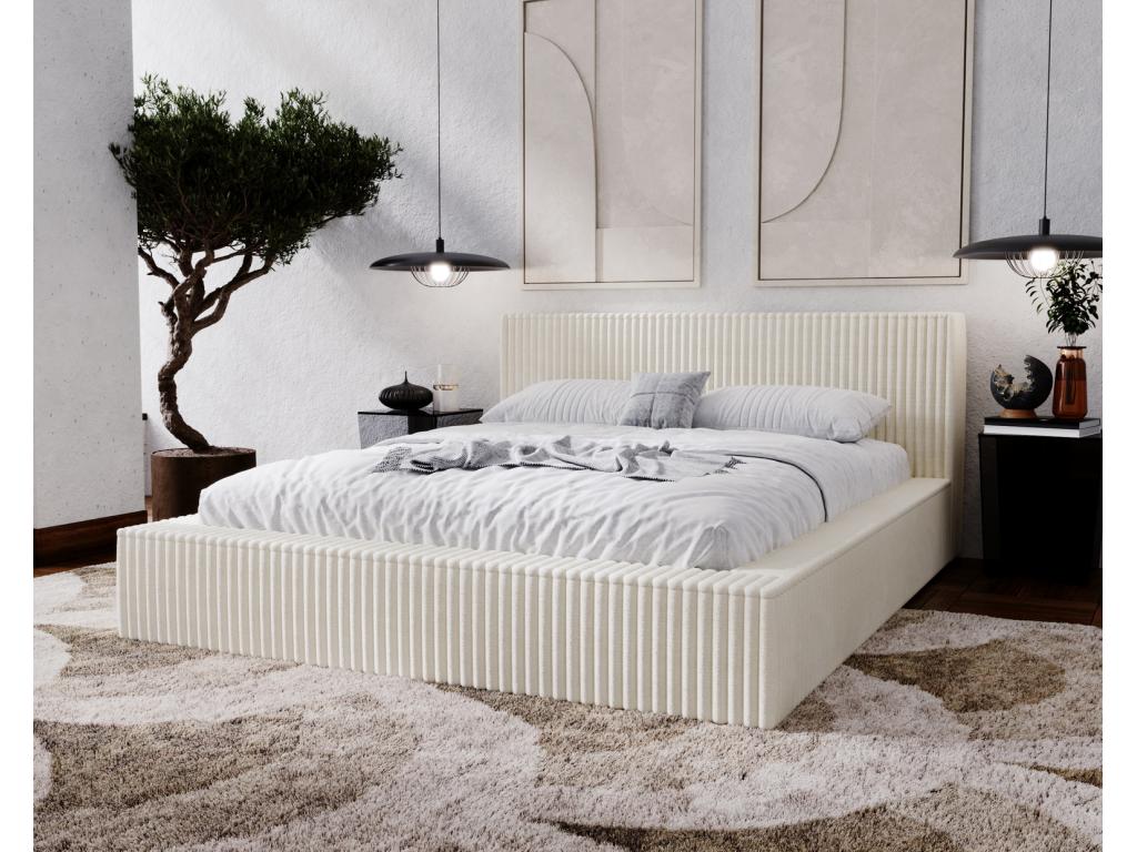 Beige Fabric Bed, 200 x 200 cm