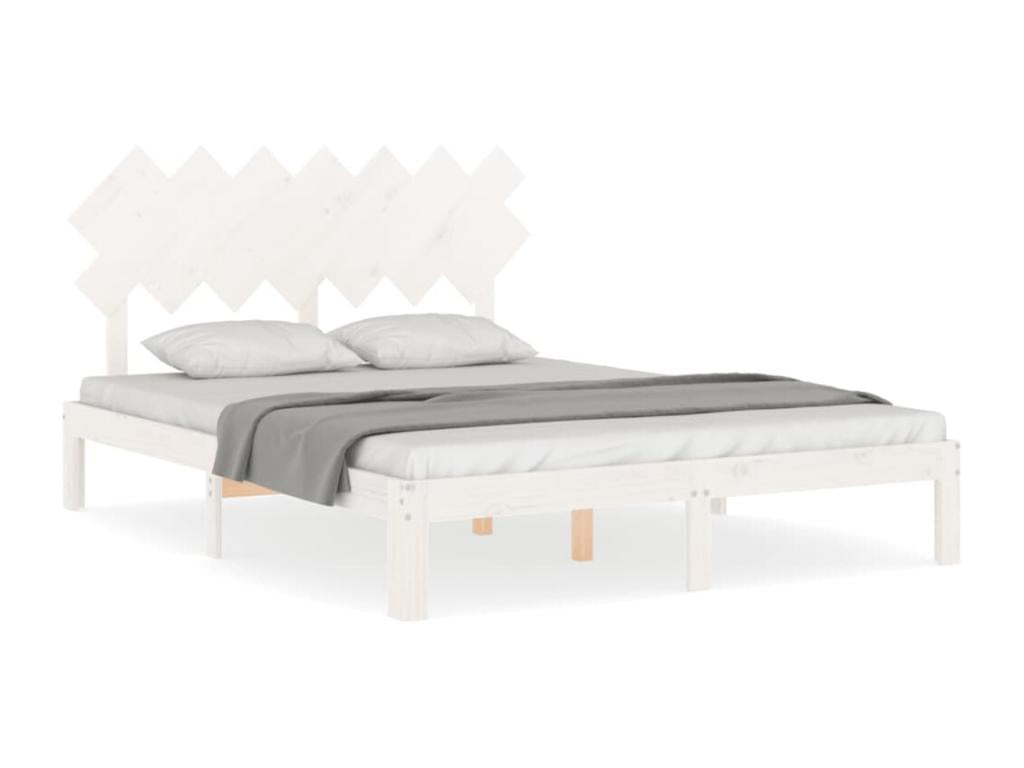 White Solid Wood Bed Frame
