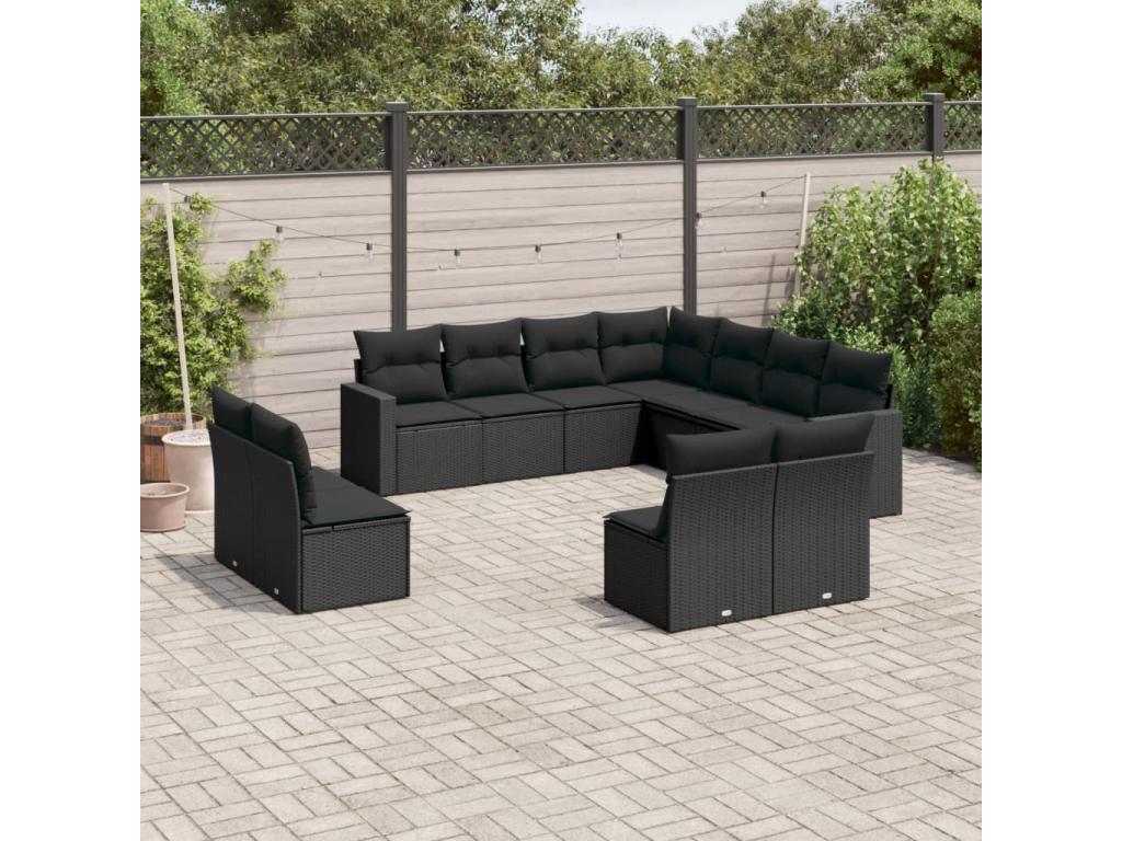 Black Woven Resin Wicker Outdoor Furniture Set - dlz1766580555784