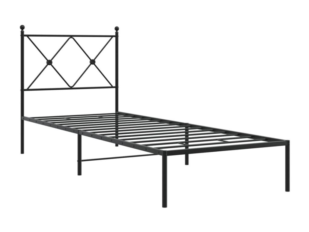 Black Metal Bed Frame, 80 x 200 cm