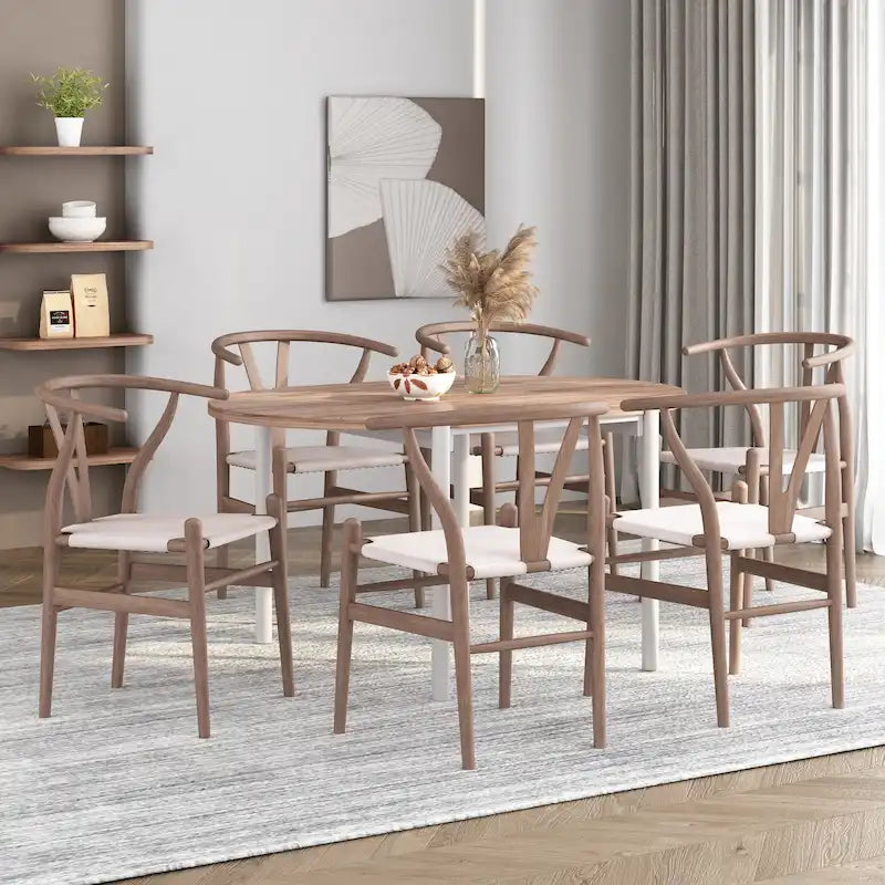 Gessford Ash Wood Dining Chairs (Set of 6) by Christopher Knight Home
