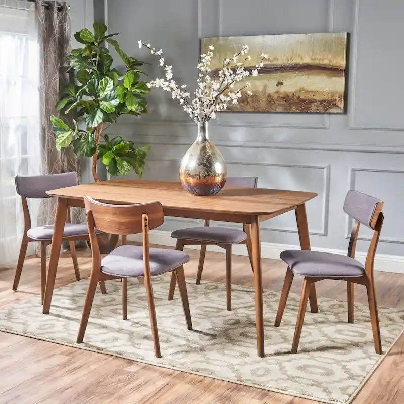 Alma Mid-Century 5-piece Wood Rectangle Dining Set by Christopher Knight Home