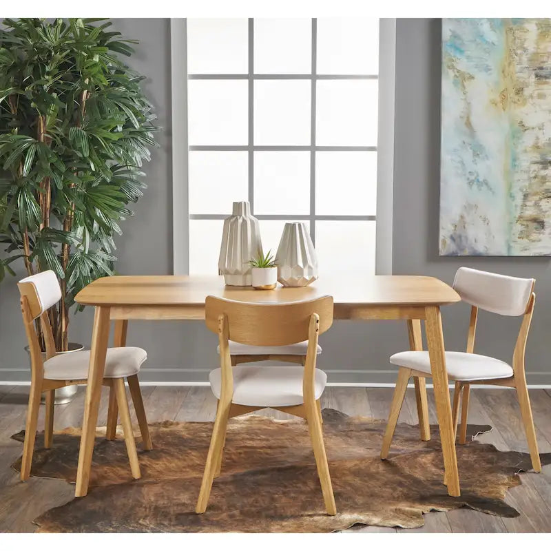 Alma Mid-Century 5-piece Wood Rectangle Dining Set by Christopher Knight Home