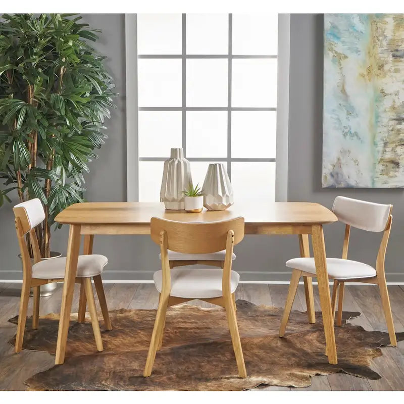 Alma Mid-Century 5-piece Wood Rectangle Dining Set by Christopher Knight Home