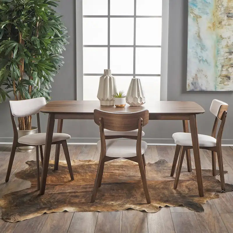 Alma Mid-Century 5-piece Wood Rectangle Dining Set by Christopher Knight Home