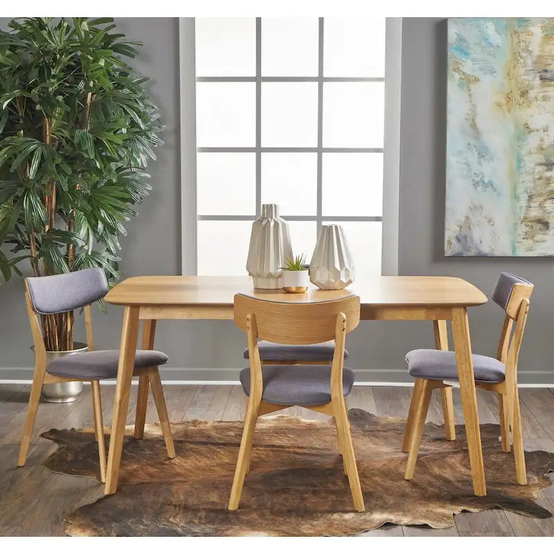 Alma Mid-Century 5-piece Wood Rectangle Dining Set by Christopher Knight Home